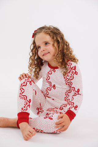 Bamboo Long Sleeve Pajama Set - Wrapped in Bows