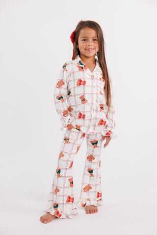 Bamboo Long Sleeve Ruffle Flare Set - Cozy Christmas Bears