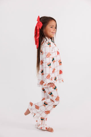 Bamboo Long Sleeve Ruffle Flare Set - Cozy Christmas Bears
