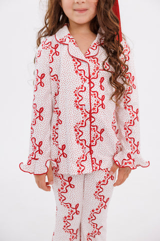 Bamboo Long Sleeve Ruffle Flare Set - Wrapped in Bows