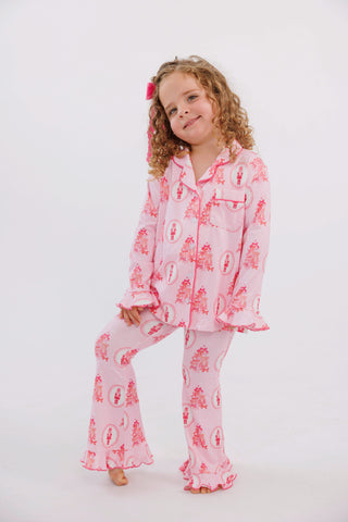 Bamboo Long Sleeve Ruffle Flare Set - Wrapped in Bows In My Jammers
