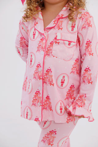 Bamboo Long Sleeve Ruffle Flare Set - Wrapped in Bows In My Jammers