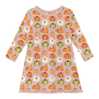 Bamboo Long Sleeve Swing Dress - Baby Rose Pumpkin PatchKicKee PantsSize: 2T