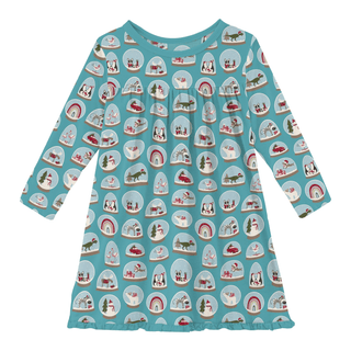Bamboo Long Sleeve Swing Dress - Glacier Snow Globes KicKee Pants Size: 2T