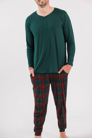 Bamboo Long Sleeve Top - Holiday Heritage Plaid