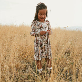 Bamboo Long Sleeve Twirl Dress - Dauphine (Floral)
