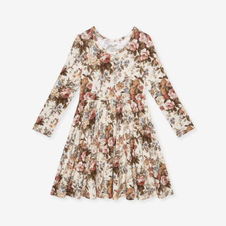 Bamboo Long Sleeve Twirl Dress - Dauphine (Floral)