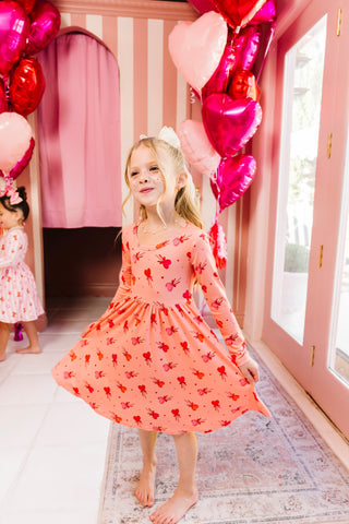 Bamboo Long Sleeve Twirl Dress - Pink Sugar Rush In My Jammers Size: 2T