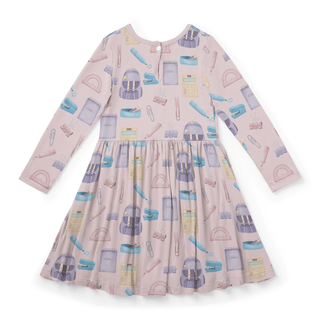 Bamboo Long Sleeve Twirl Dress with Pockets - Shrinking Violet School Girl