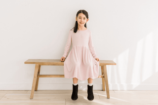 Bamboo Long Sleeve Twirl Dress with Pockets - Blossom Breeze Stripe