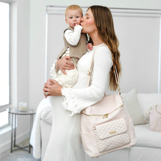 Monaco Diaper Bag - Pastel Pink Diaper Bags Diaper Bag Luli Bebe