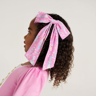 Bamboo Luxe Bow Hair Clip - Nutcracker Suite