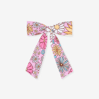 Bamboo Luxe Bow Hair Clip - Presley Pink (Floral) Posh Peanut Size: One Size
