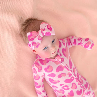 Bamboo Luxe Bow Headwrap - Love Leopard Posh Peanut Size: One Size