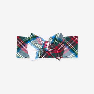 Bamboo Luxe Bow Headwrap - Portia Plaid
