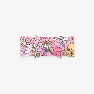 Bamboo Luxe Bow Headwrap - Presley Pink (Floral) Posh Peanut Size: One Size
