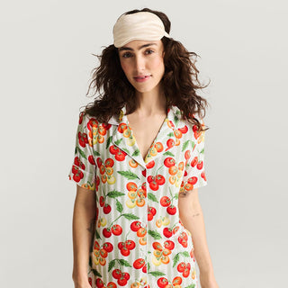 Bamboo Luxe Pajama Set with Shorts - Cherry Tomatoes Posh Peanut