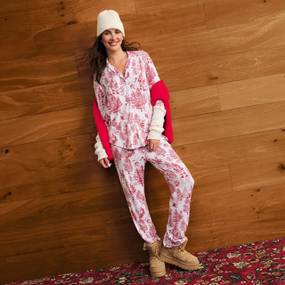 Bamboo Luxe Top & Pajama Pant Set - Father Christmas