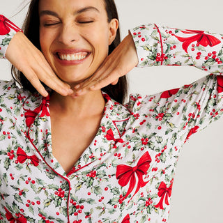 Bamboo Luxe Top & Pajama Pant Set - Happy Holly-Days