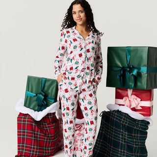 Bamboo Luxe Top & Pajama Pant Set - Lachlan (Teddy Bears) Posh Peanut Size: S