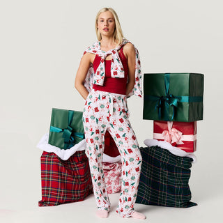 Bamboo Luxe Top & Pajama Pant Set - Lachlan (Teddy Bears) Posh Peanut Size: S