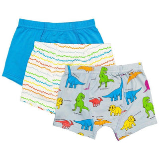 Boy's Bamboo Boxer Brief Set - Neon Dinos Toddler Underwear