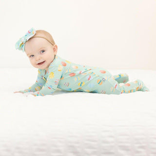 Bamboo Footie with Zipper - Easter Egg Baby & Toddler Sleepwear