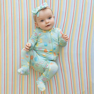 Bamboo Footie with Zipper - Easter Egg Baby & Toddler Sleepwear