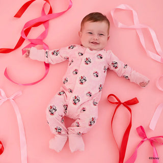 Magnetic Convertible Footie Romper - Minnie Galentines Day Magnetic Me Size: 9-12 Months