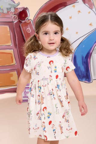 Magnetic Short Sleeve Dress - Toy Story Woody & Friends Magnetic Me Size: 2T