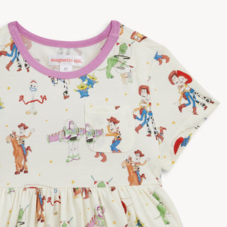 Magnetic Short Sleeve Dress - Toy Story Woody & Friends Magnetic Me Size: 2T