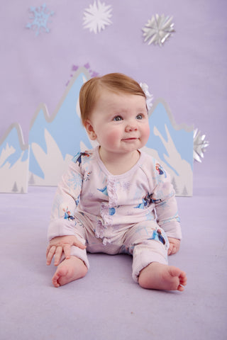 Magnetic Ruffle Convertible Footie Romper - Frozen Magnetic Me Size: 9-12 Months
