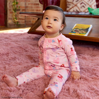 Magnetic Ruffle Convertible Footie Romper - Sesame Street Elmo & Abby
