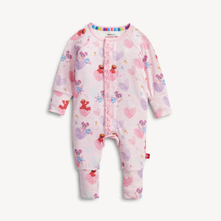 Magnetic Ruffle Convertible Footie Romper - Sesame Street Elmo & Abby