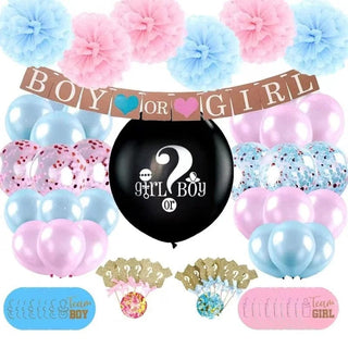 Baby Riddle Gender Reveal Party Supplies Kit - 72 Pieces | Baby Riddle