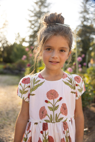 Cotton Marisol Dress - Rose Dandelion Pink Chicken Size: 2T