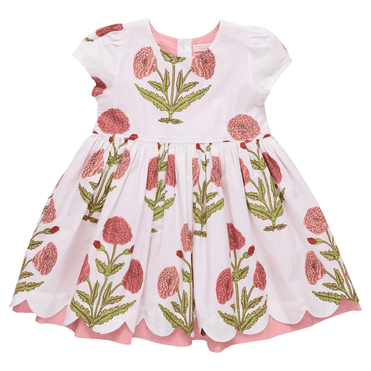 pink chicken christmas dress girls amma - 12 days of tumble dry low Green pearl stitch Silver glitter buttons Gold sparkly thread throughout Matching diaper cover with satin bow Pink Chicken After nearly 15 years in the fashion corporate world Pink Chicken
