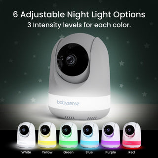 Babysense Max View: Video Baby Monitor with 1 or 2 Cameras, Non Wifi, Split Screen, Night Light & Sound Machine Video Monitor Baby Monitors