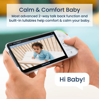 Babysense Max View: Video Baby Monitor with 1 or 2 Cameras, Non Wifi, Split Screen, Night Light & Sound Machine Video Monitor Baby Monitors