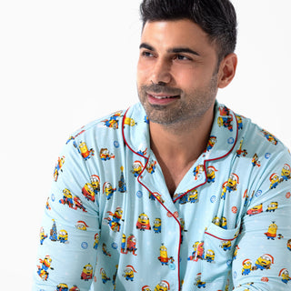 Men's Bamboo Long Sleeve Pajama Set - Merry Minions Bellabu Bear Size: S