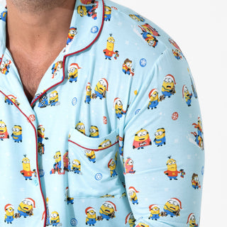 Men's Bamboo Long Sleeve Pajama Set - Merry Minions Bellabu Bear Size: S