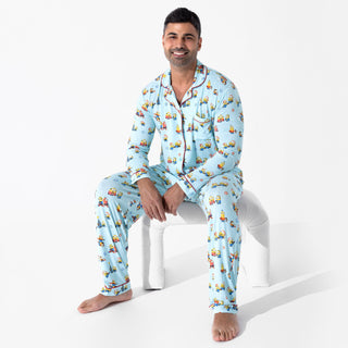 Men's Bamboo Long Sleeve Pajama Set - Merry Minions Bellabu Bear Size: S