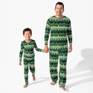 Men's Bamboo Long Sleeve Pajama Set - Minecraft Christmas Bellabu Bear Size: S