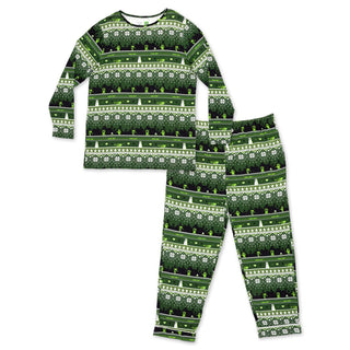 Men's Bamboo Long Sleeve Pajama Set - Minecraft Christmas Bellabu Bear Size: S