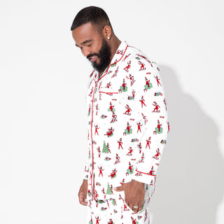 Men's Bamboo Long Sleeve Pajama Set - The Elf On the Shelf Bellabu Bear Size: S