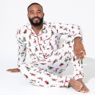 Men's Bamboo Long Sleeve Pajama Set - The Elf On the Shelf Bellabu Bear Size: S