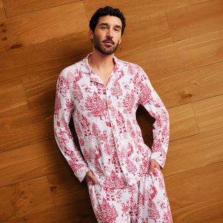 Men's Bamboo Luxe Top & Pajama Pant Set - Father Christmas