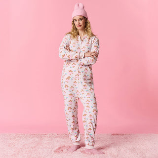 Micro Fleece Jumpsuit - Ginger Posh (Gingerbread Cookies) Posh Peanut Size: S