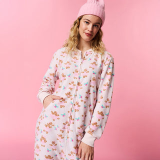 Micro Fleece Jumpsuit - Ginger Posh (Gingerbread Cookies) Posh Peanut Size: S