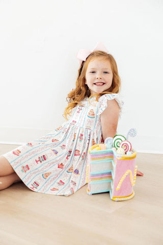 Birthday Cakes Flutter Sleeve Twirl Dress Twirl Dress Flutter Mila & Rose ® Size: 6-12M
